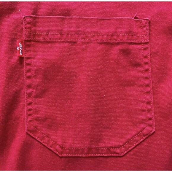 Levi’s vintage red Button Down Shirt size XL loose fit Heavy Weight - Picture 8 of 9